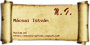 Mácsai István névjegykártya