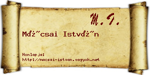 Mácsai István névjegykártya