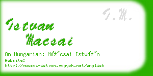 istvan macsai business card